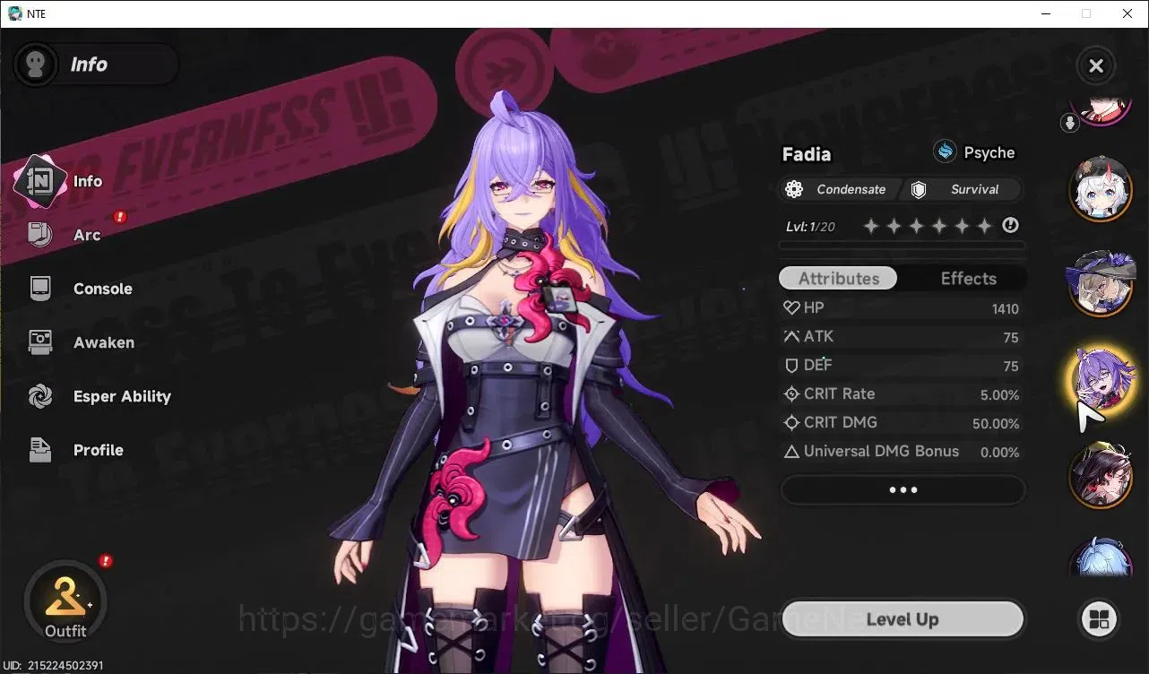 Neverness to Everness Accounts Global EU|HL 3| 4 SSR Hotori Awk 1, Jiuyuan, Sakiri, Fadia |5 SR|Male MC|Log Email|Check 5