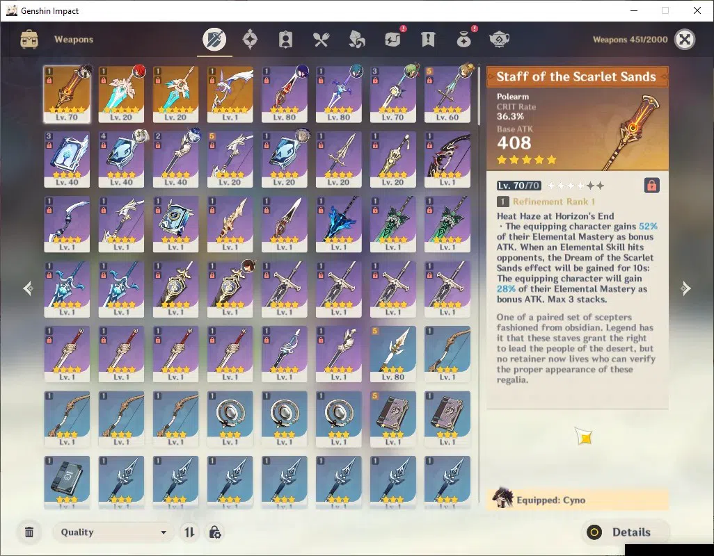 Genshin Impact Accounts ASIA|AR 50 Can Ascend|4 Limited + 4 (*5Weap)|CynoC image 7