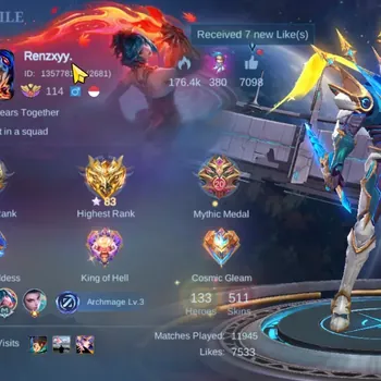Mobile Legends: Bang Bang Accounts Collector Hero 133|Skin 511|3 Legend Lunox,Franco,Gusion|JJK Xavier,Suyou