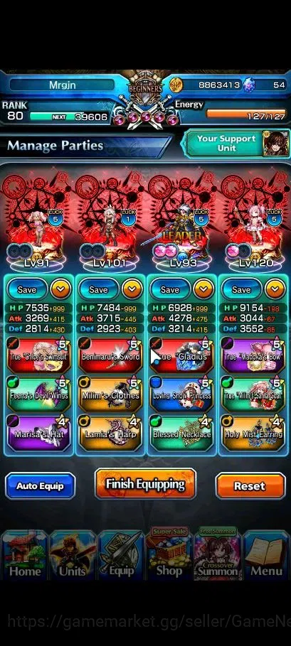 Grand Summoners Accounts Global|Rank 80|10 Ascend+2 TW|(Roy,Kamijo,2x S Chl image 3