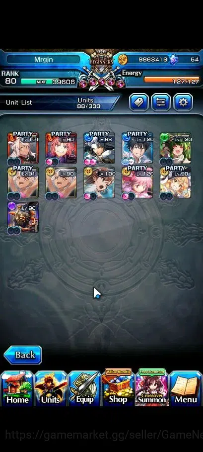 Grand Summoners Accounts Global|Rank 80|10 Ascend+2 TW|(Roy,Kamijo,2x S Chl image 4