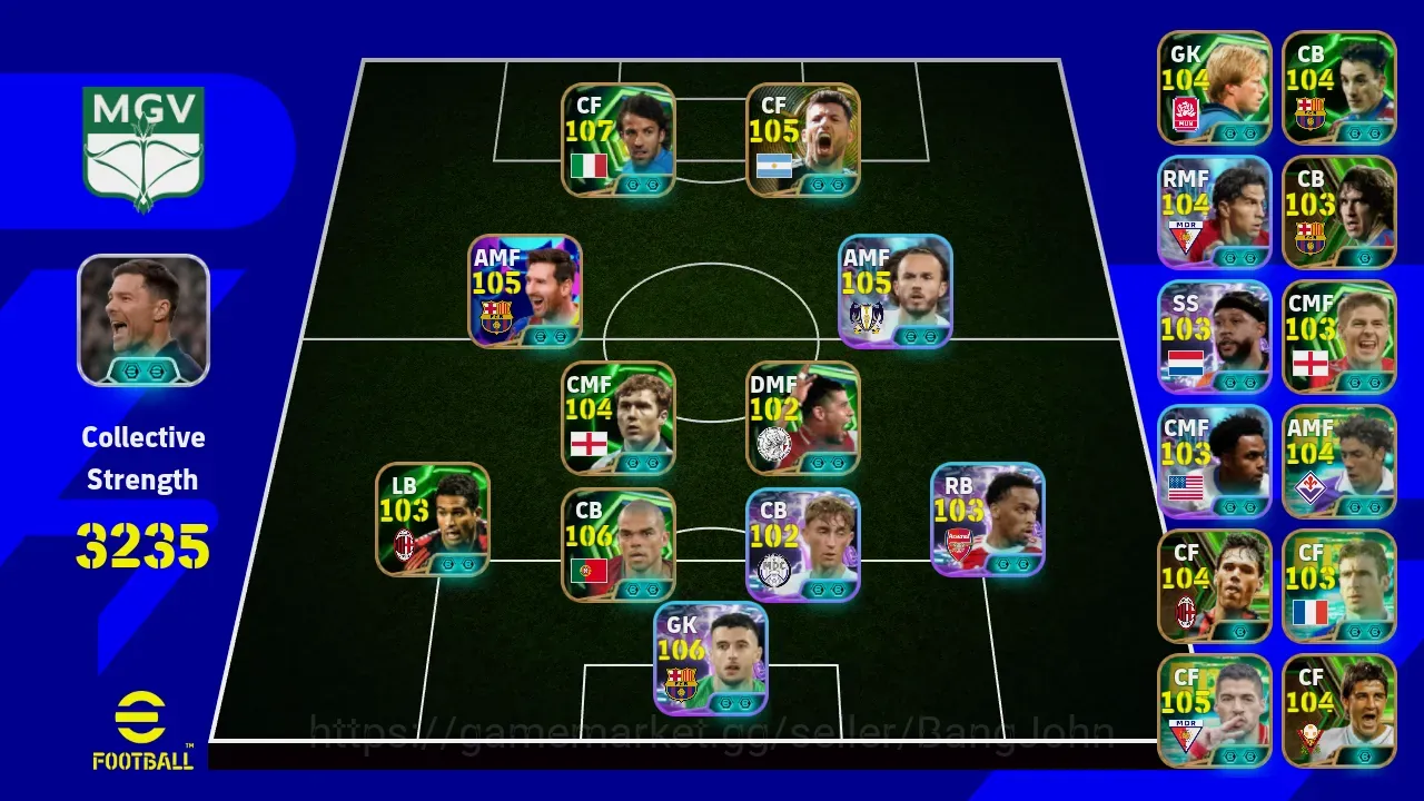 eFootball Accounts Legends & Iconic Players Android|PW 3235|Epic Pepe,Epic Delpiero,Showtime Joan Garcia,Showtime James 1
