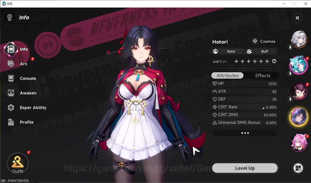 Neverness to Everness Accounts GLOBAL Europe|HL 3|1 S-Class Hotori + Skin|1 S-Cla image 3