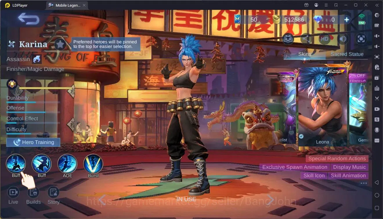 Mobile Legends: Bang Bang Accounts Global|Hero 132|Skin 271|Renowned|KOF Karina|TFM R image 16