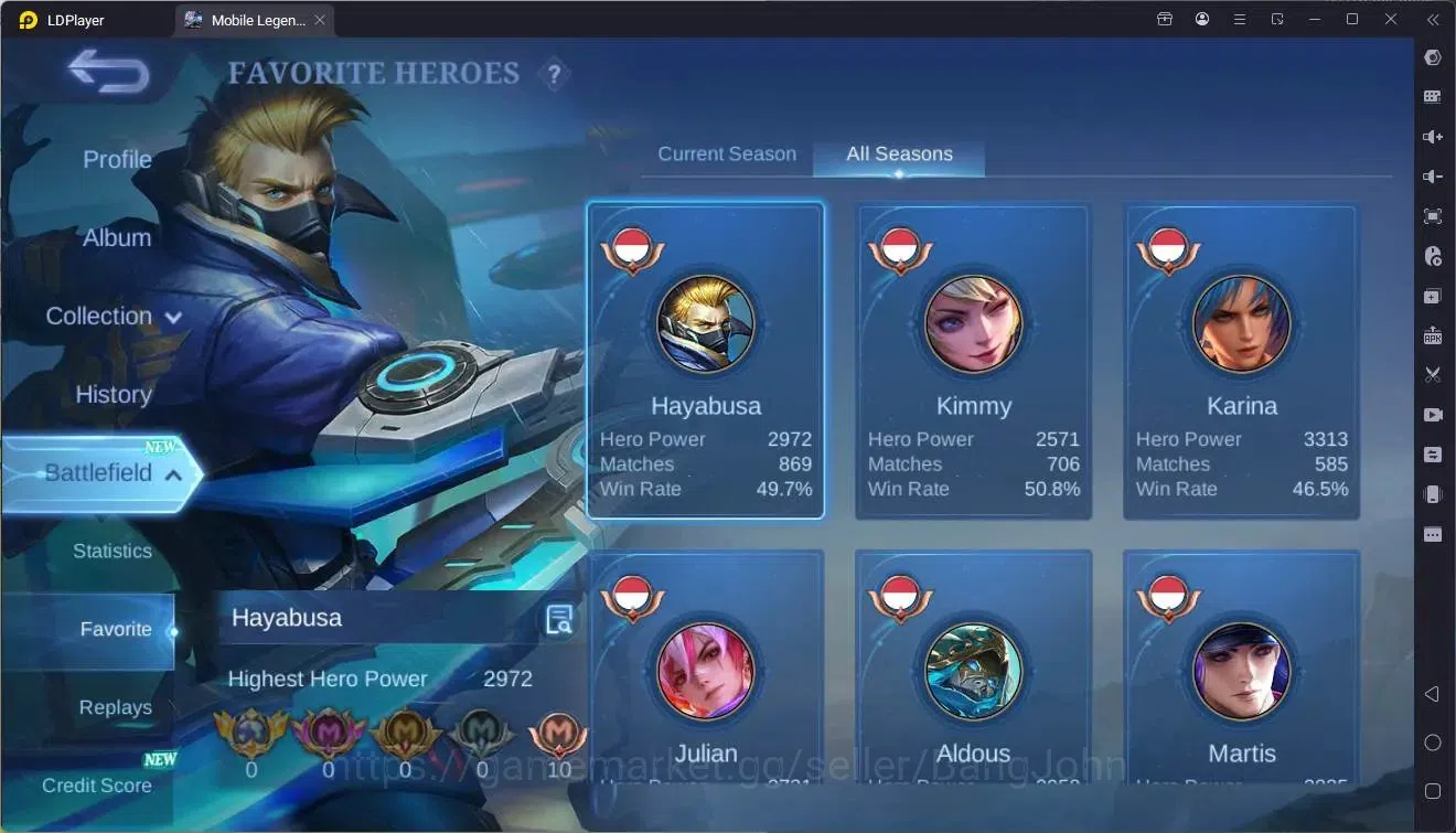 Mobile Legends: Bang Bang Accounts Global|Hero 132|Skin 271|Renowned|KOF Karina|TFM R image 4