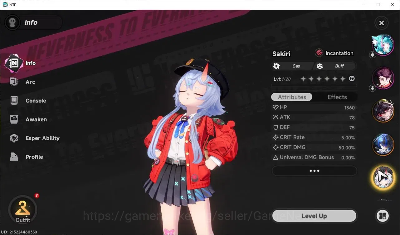 Neverness to Everness Accounts Global EU |HL 3| 4 SSR Hotori, Jiuyuan, Sakiri, Da image 3