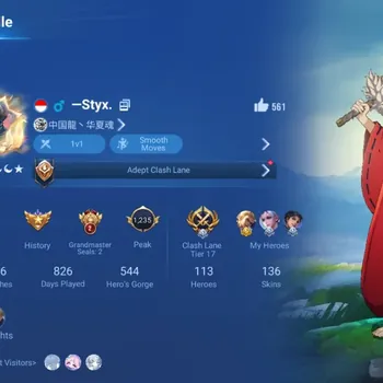 Honor of Kings Accounts Rare Skin Global|113H 136S|Precious(InuYasha):Biron&Sima Yi|3 Legend:(Yao,Li