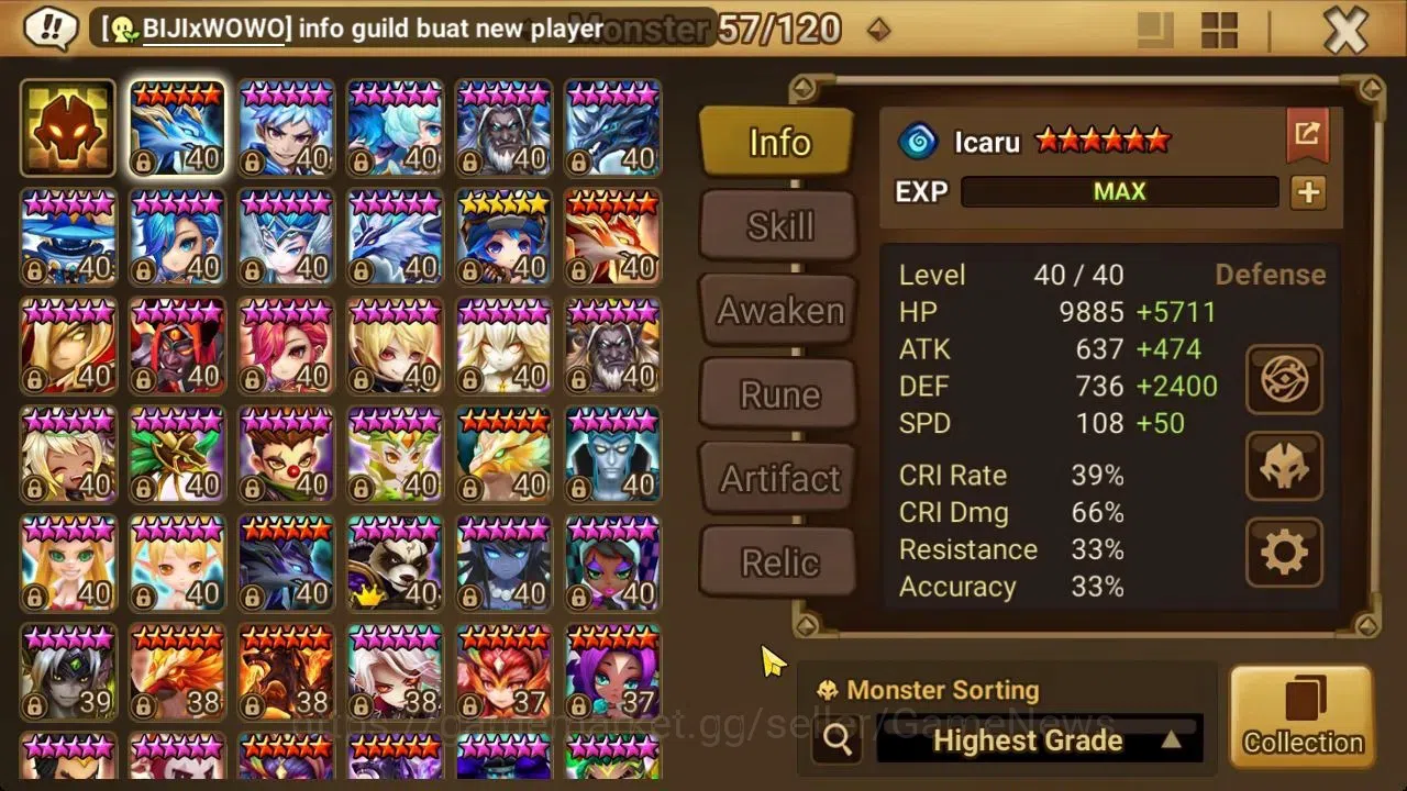 Summoners War: Sky Arena Accounts ASIA Lv 52|2 LD[Miying,Eirgar]+13 Total NB5[570RM, image 10