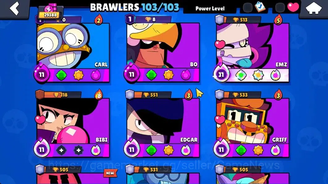 Brawl Stars Accounts 29K Trophy|103 Brawlers 36 Max Lvl|2 Full Buffies| image 6
