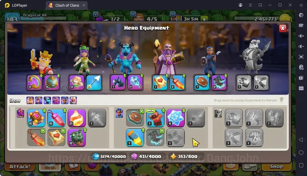 Clash of Clans Accounts High-End TH14-BH9 | LVL143 | BK46,AQ40,MP45,GW32,RC18 | BC16,BM12|4 Legendary & 1 Gold skins 10