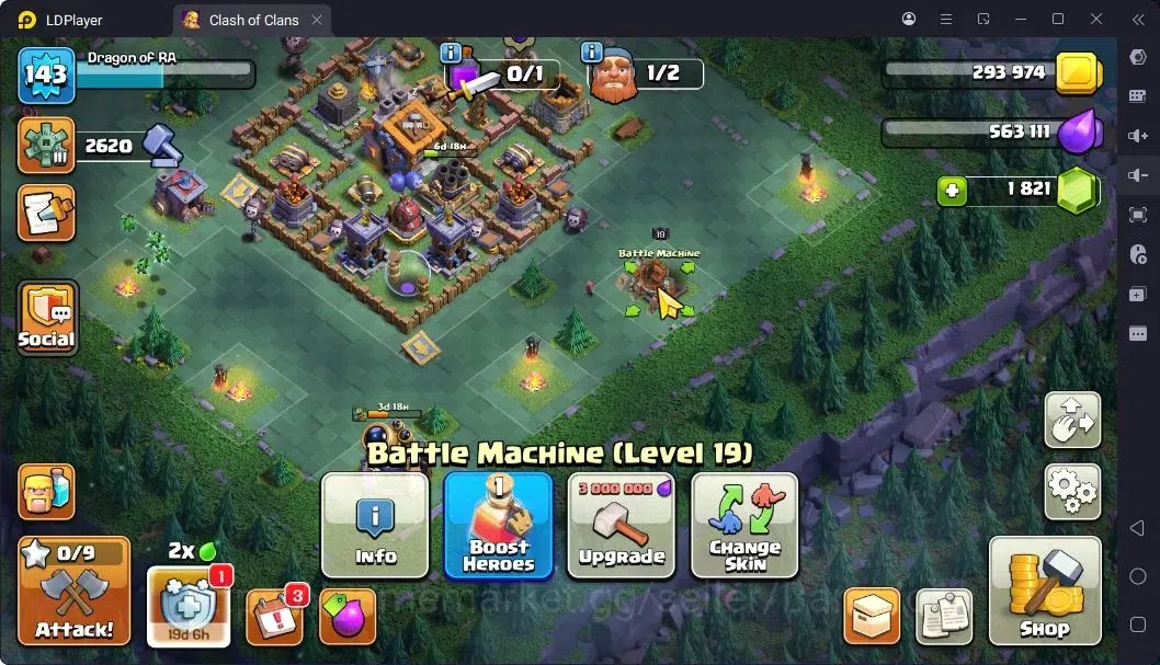 Clash of Clans Accounts High-End TH14-BH9 | LVL143 | BK46,AQ40,MP45,GW32,RC18 | BC16,BM12|4 Legendary & 1 Gold skins 14