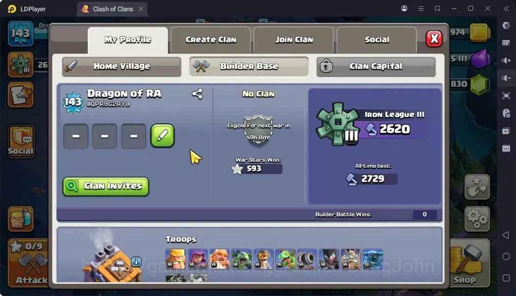 Clash of Clans Accounts High-End TH14-BH9 | LVL143 | BK46,AQ40,MP45,GW32,RC18 | BC16,BM12|4 Legendary & 1 Gold skins 16
