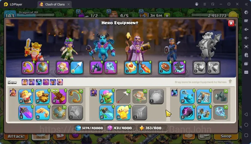 Clash of Clans Accounts High-End TH14-BH9 | LVL143 | BK46,AQ40,MP45,GW32,RC18 | BC16,BM12|4 Legendary & 1 Gold skins 9