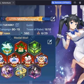Mobile Legends: Adventure Accounts Global|LV 554|7,6B Power|Camp 80-19|VIP 10|Hero 432|32 Nexus|75 Awaken|Full UR|112 SSR|13