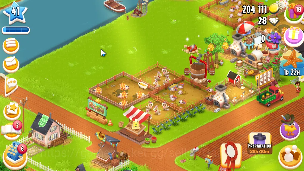 Hay Day Accounts Level 41 | Barn Storage 1050 + Silo Storage 625 | 204k Coins, 28 Diamonds |CN ON|Log Supercell ID|Take 4