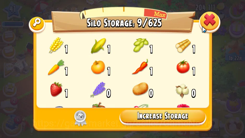 Hay Day Accounts Level 41 | Barn Storage 1050 + Silo Storage 625 | 204k Coins, 28 Diamonds |CN ON|Log Supercell ID|Take 8