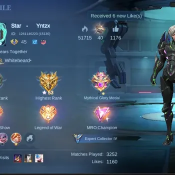Mobile Legends: Bang Bang Accounts Collector Global|138S|Expert|LUNARFEST Sun,Gaara,VENOM Dyrroth Gusion,SpongeBob,EPIC