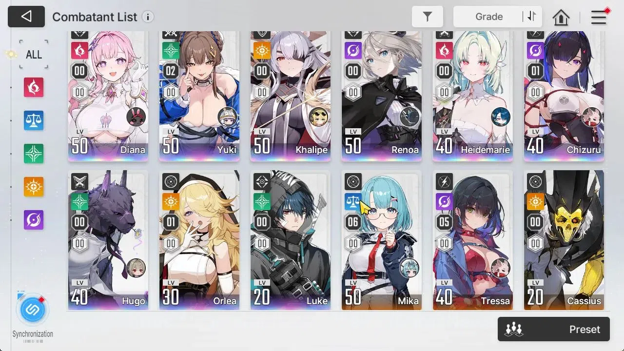 Chaos Zero Nightmare Accounts GLOBAL Lv46|9 SSR[Heidemarie+Sign,Diana,CizuruM1,K image 4