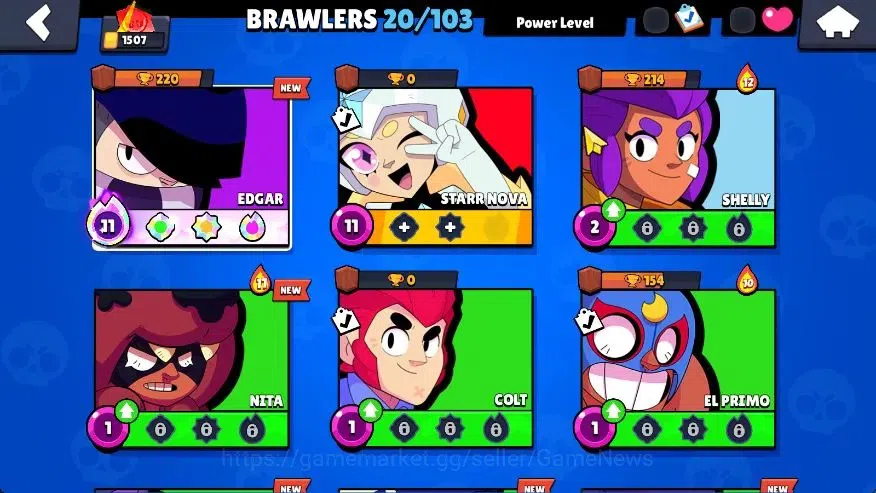 Brawl Stars Accounts 1507 Trophy|20 Brawlers 2 Max Lvl (Full Buffies Ed image 5