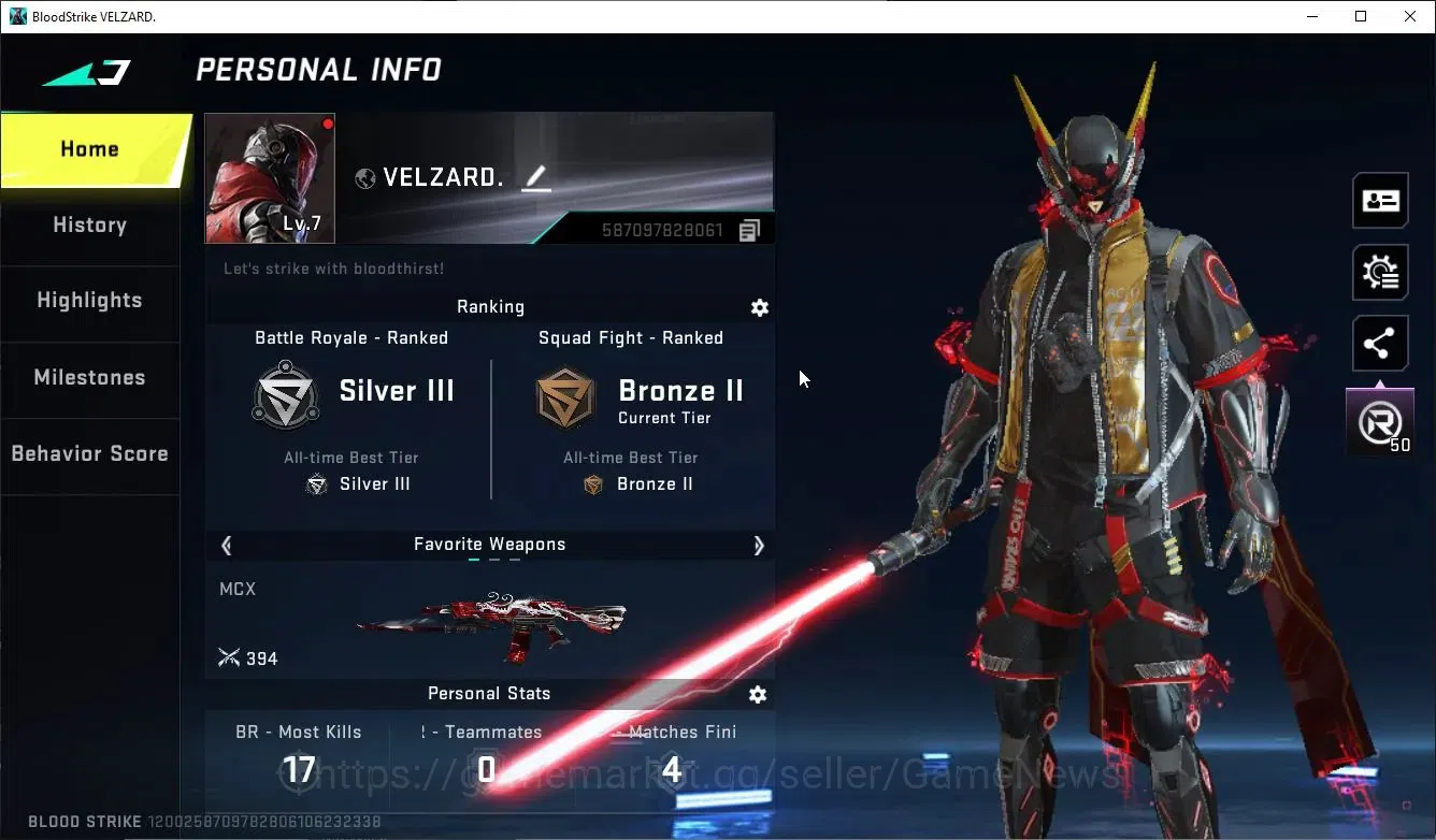 Blood Strike Accounts ASIA|MELEE LightBlade-DarkForce+Collab TOKRAV-Wors image 2