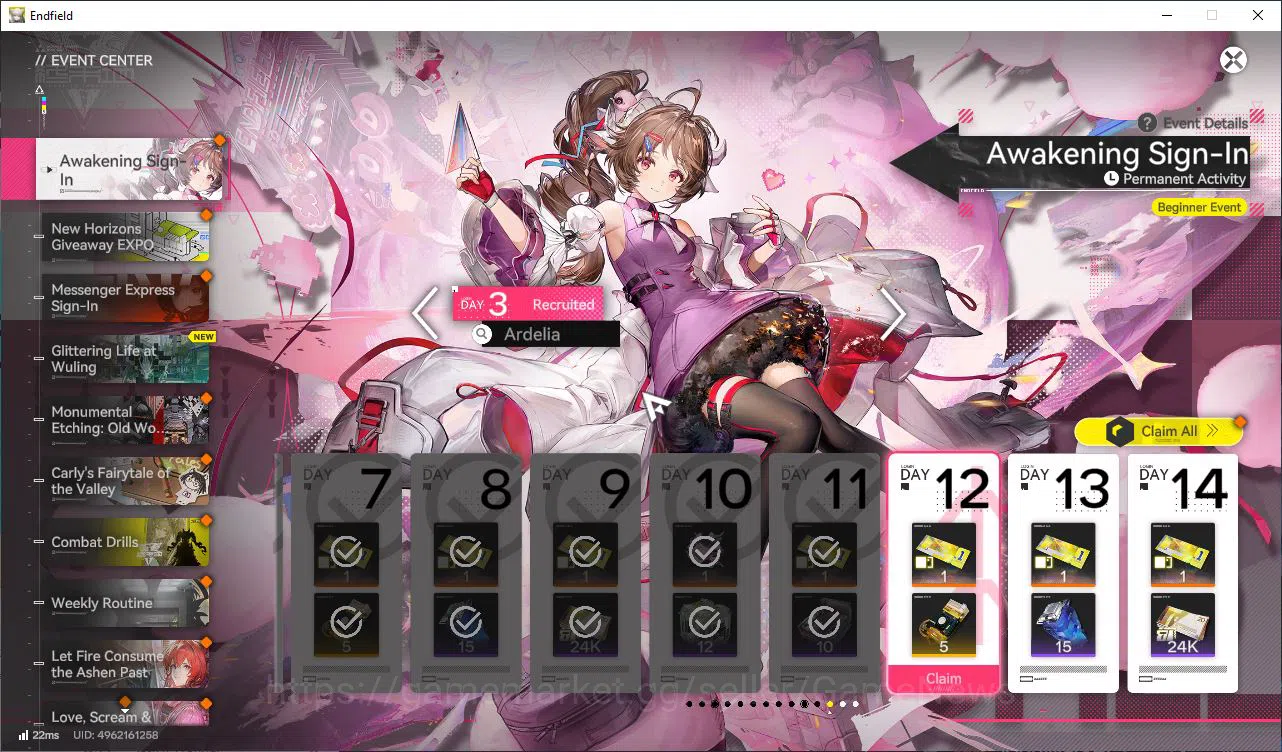 Arknights: Endfield Accounts Asia Lv45|3 SSR[Laevatain+Sign,ArdeliaP2+Sign,Last image 16