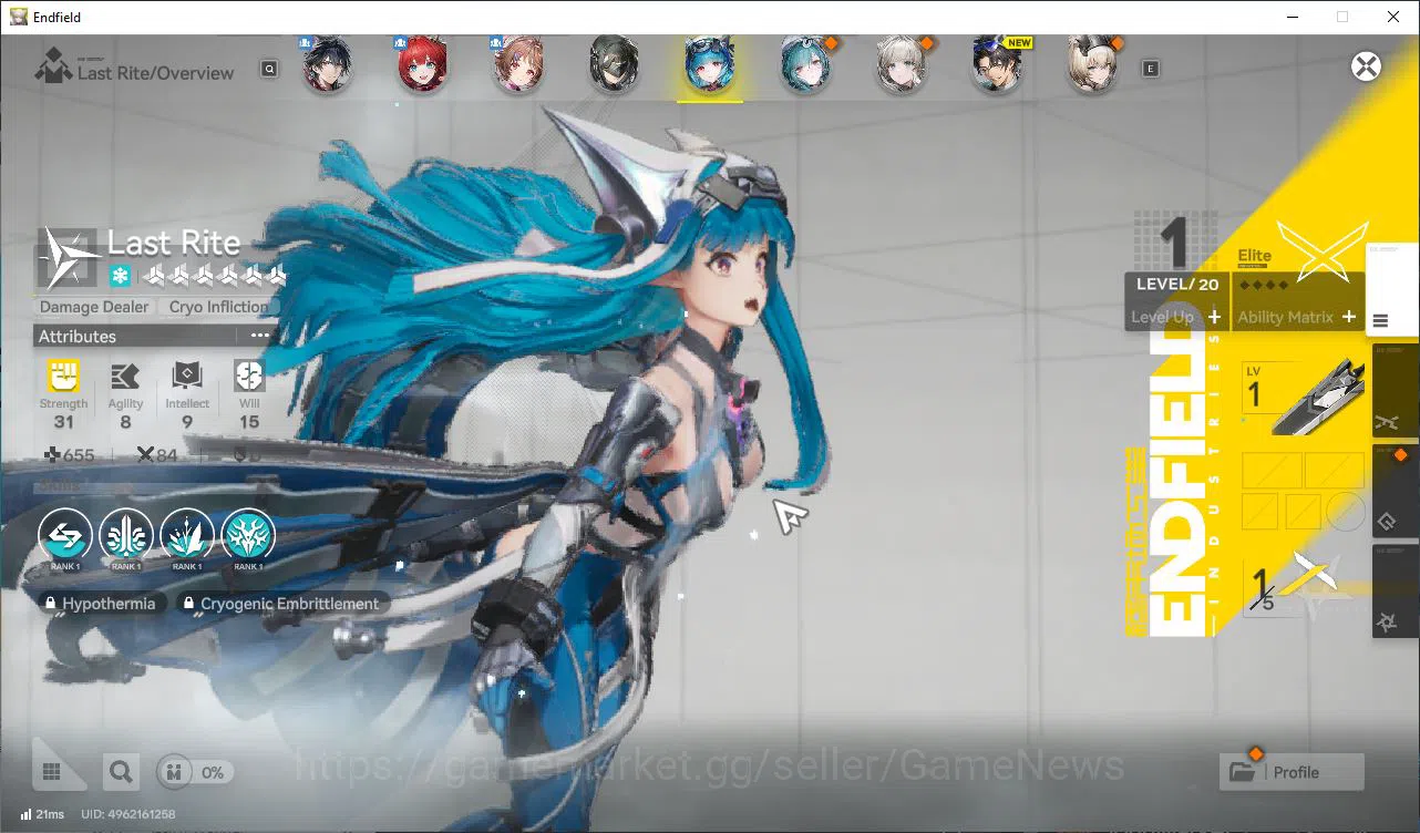 Arknights: Endfield Accounts Asia Lv45|3 SSR[Laevatain+Sign,ArdeliaP2+Sign,Last image 5