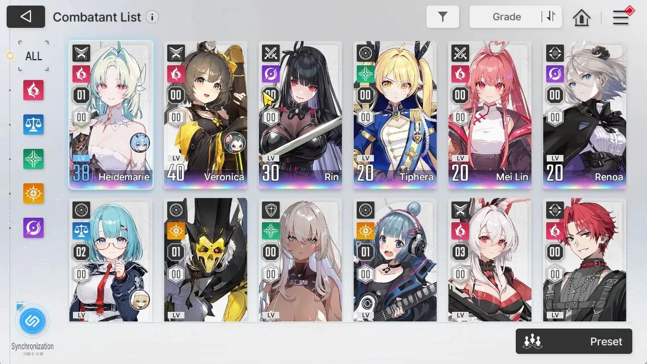 Chaos Zero Nightmare Accounts GLOBAL Lv34|5 SSR[HeidemariM1,Tiphera,Rin,MeiLin,V image 3