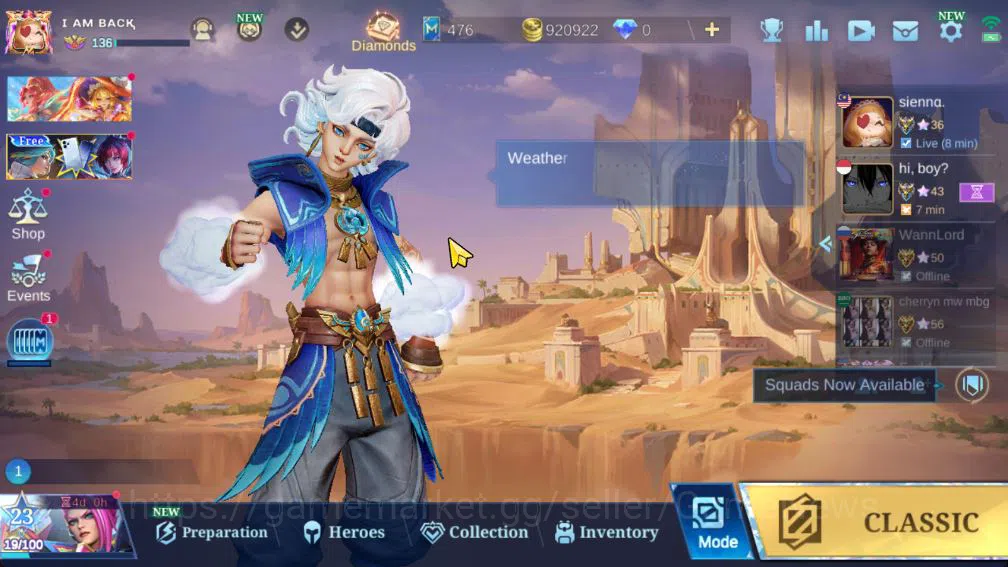 Mobile Legends: Bang Bang Collector Hero 131|Skin 320|High Immo 122|Cloude Prime,Star  image 1