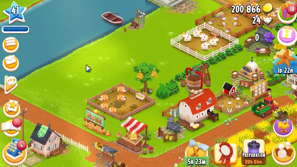 Hay Day Accounts Level 41 | Barn Storage 1100 + Silo Storage 625 | 200k Coins, 24 Diamonds |CN ON|Log Supercell ID|Take 4