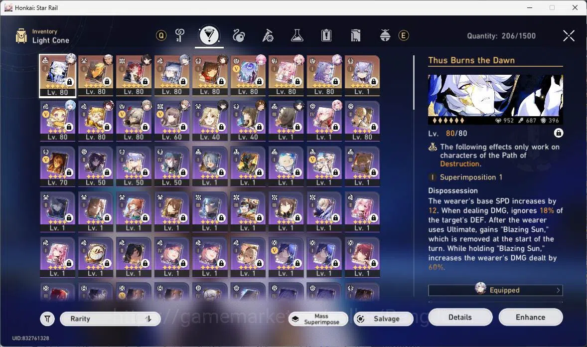 Honkai Star Rail Accounts ASIA|TL69|13limit|Premteam(PhainonE2+sign,castoric image 6