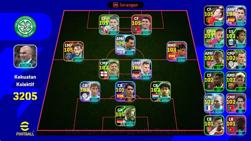 eFootball Accounts Others Android|PW3205|KvaratskheilaBigT,JoshuaKimmichShowT,DeanHuijsenShow T,Oliver Kahn Epic,Luis Suarez 1