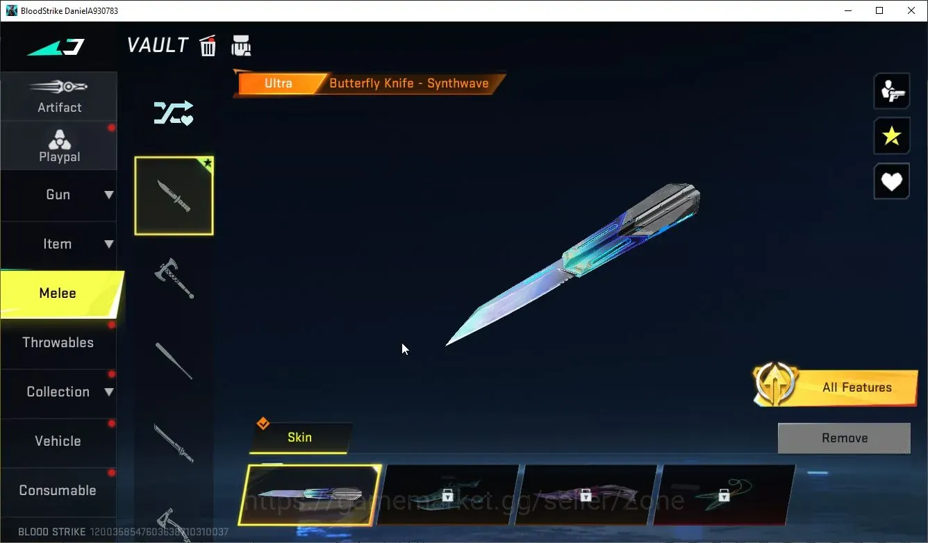 Blood Strike Accounts Starter ASIA|STARTER 1 ULTRA MELEE: Butterfly Knife-Synthwave|ULTRA Loot Crate|2 LEGENDARY Guns|Bronze 1