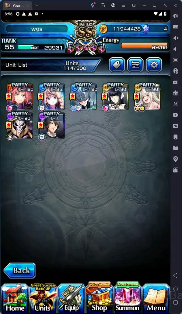 Grand Summoners Accounts Global | Rank 55 |Houka Inumuta Lv120 TW, Illya Lv image 10