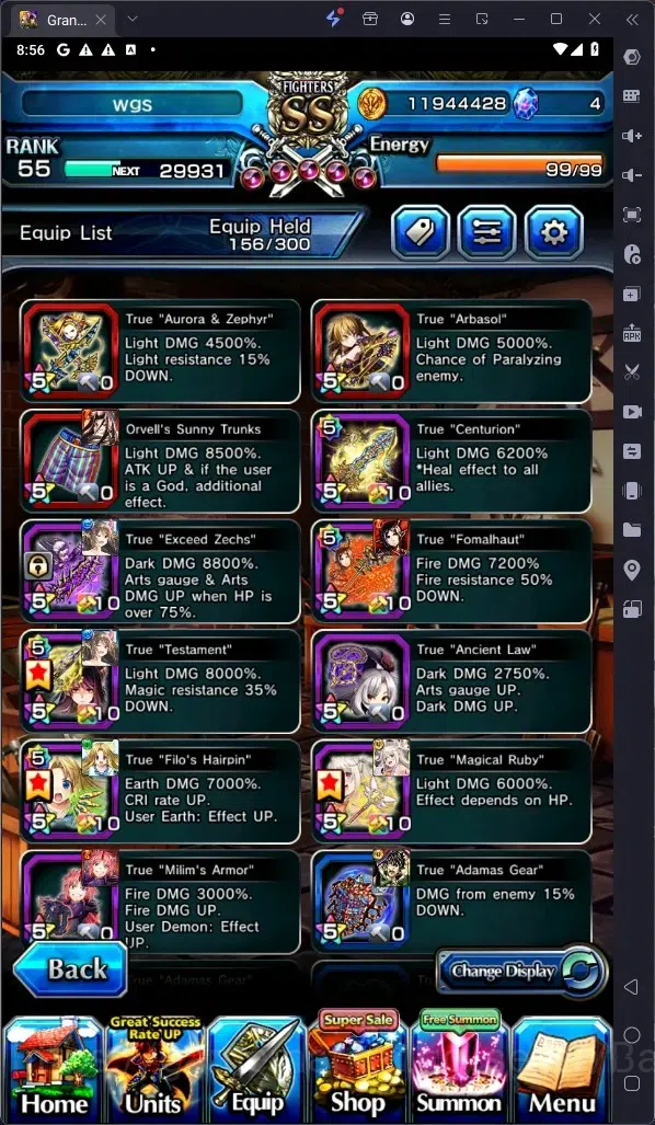Grand Summoners Accounts Global | Rank 55 |Houka Inumuta Lv120 TW, Illya Lv image 11