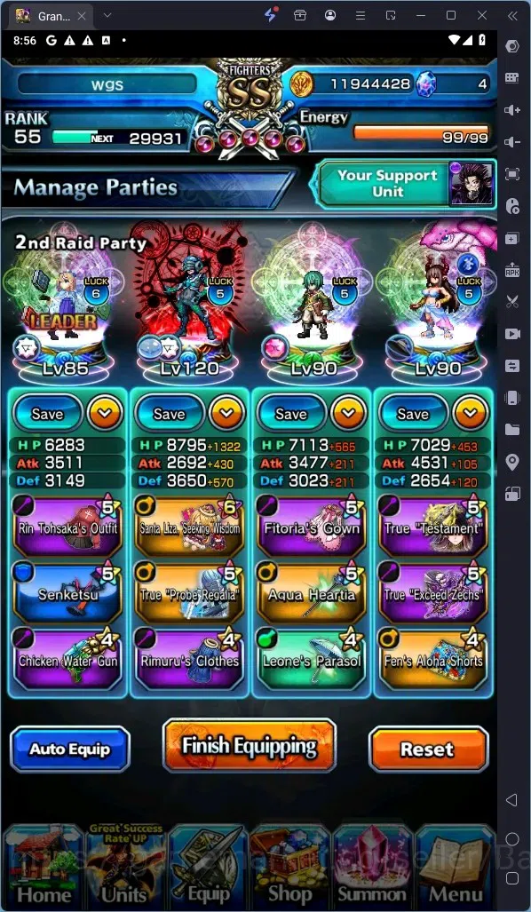 Grand Summoners Accounts Global | Rank 55 |Houka Inumuta Lv120 TW, Illya Lv image 9