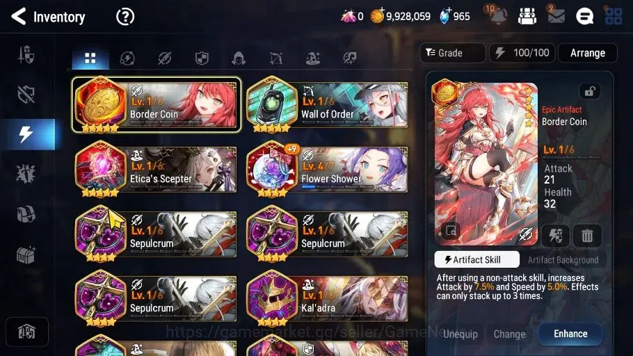 Epic Seven Accounts High-End GLOBAL Unerif|4 ML(Salome,Zio,L Ceremia,B Hwayoung)+Tenebria,Ran,Roana,|PoH ON+Bless ON|52K 10