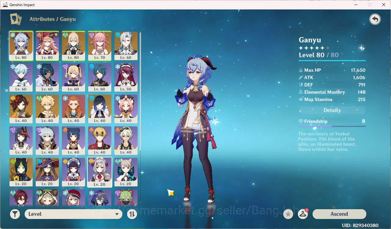 Genshin Impact Accounts Asia AR51 | Ganyu, Neuvillette, Yelan, Yae Miko, C image 2