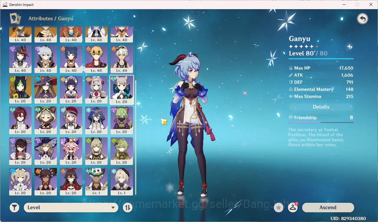 Genshin Impact Accounts Asia AR51 | Ganyu, Neuvillette, Yelan, Yae Miko, C image 3