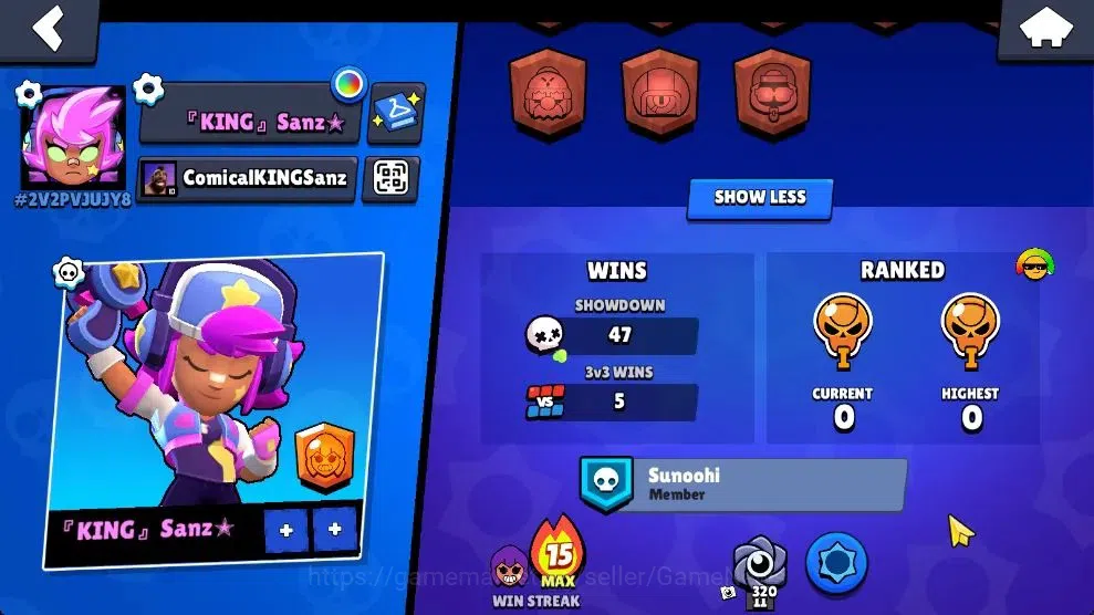 Brawl Stars Accounts 1011 Trophy|18 Brawlers 3 Max Lvl [Bo,Barley,Shelly] Myth Mortis|1 Epic Skins [Stellar Shelly]|2K PP|CN 3