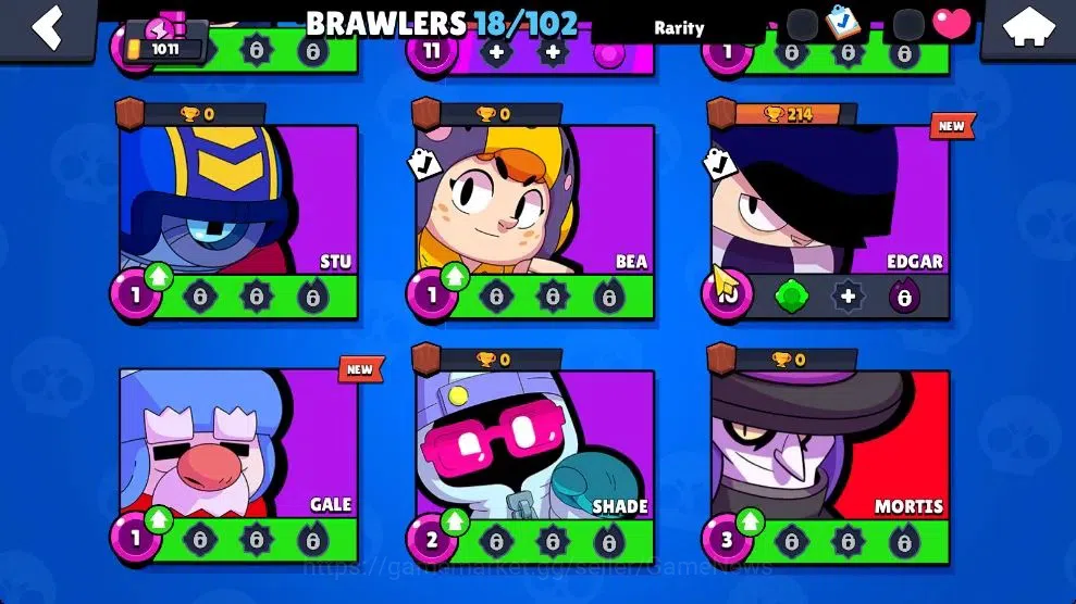 Brawl Stars Accounts 1011 Trophy|18 Brawlers 3 Max Lvl [Bo,Barley,Shelly] Myth Mortis|1 Epic Skins [Stellar Shelly]|2K PP|CN 5