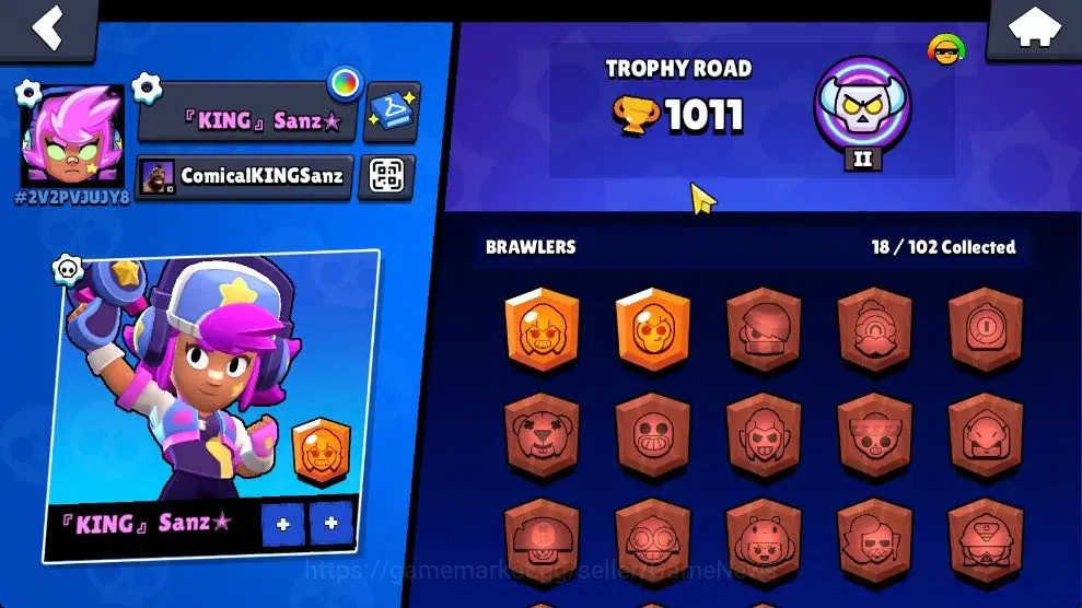 Brawl Stars Accounts 1011 Trophy|18 Brawlers 3 Max Lvl [Bo,Barley,Shelly] Myth Mortis|1 Epic Skins [Stellar Shelly]|2K PP|CN 9