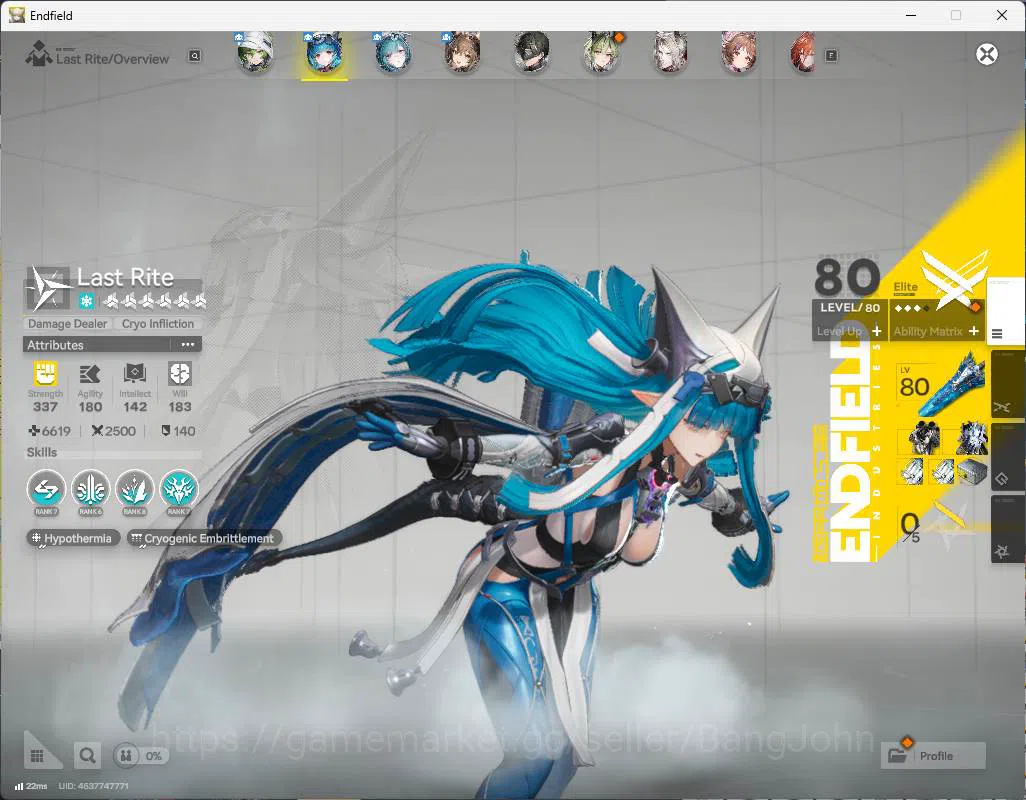 Arknights: Endfield Accounts ASIA | LVL 51 | 3limit 2sign (rossi+Sign,Gilbert+Sign) last rite, lifeng, pogran, Ardelia 5