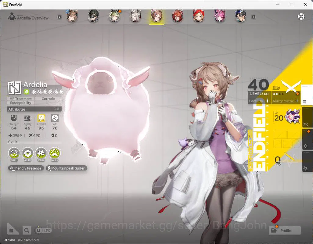 Arknights: Endfield Accounts ASIA | LVL 51 | 3limit 2sign (rossi+Sign,Gilbert+Sign) last rite, lifeng, pogran, Ardelia 9