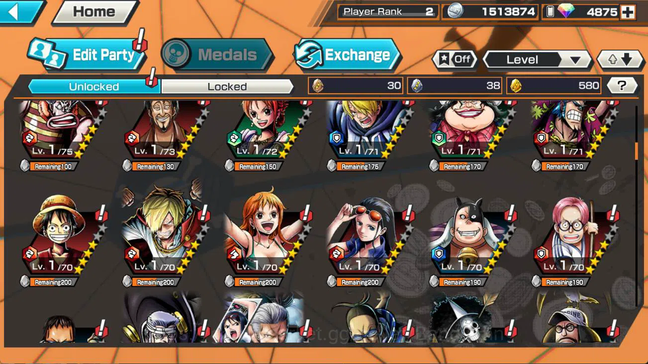 One Piece Bounty Rush Accounts Others GLOBAL | Ashura doji, captain shanks, gum gum storm luffy, admiral kuzan, navigator 9