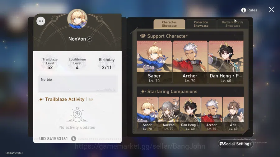 Honkai Star Rail Accounts Asia|TL 52|6 Limited|Cyrene,Saber,Kafka,DanHengPT, image 2