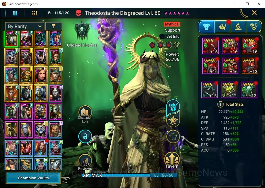 Raid: Shadow Legends Accounts Mid-Game Lv 49|1M Power|1 Mytical(Theodosia)+24 1