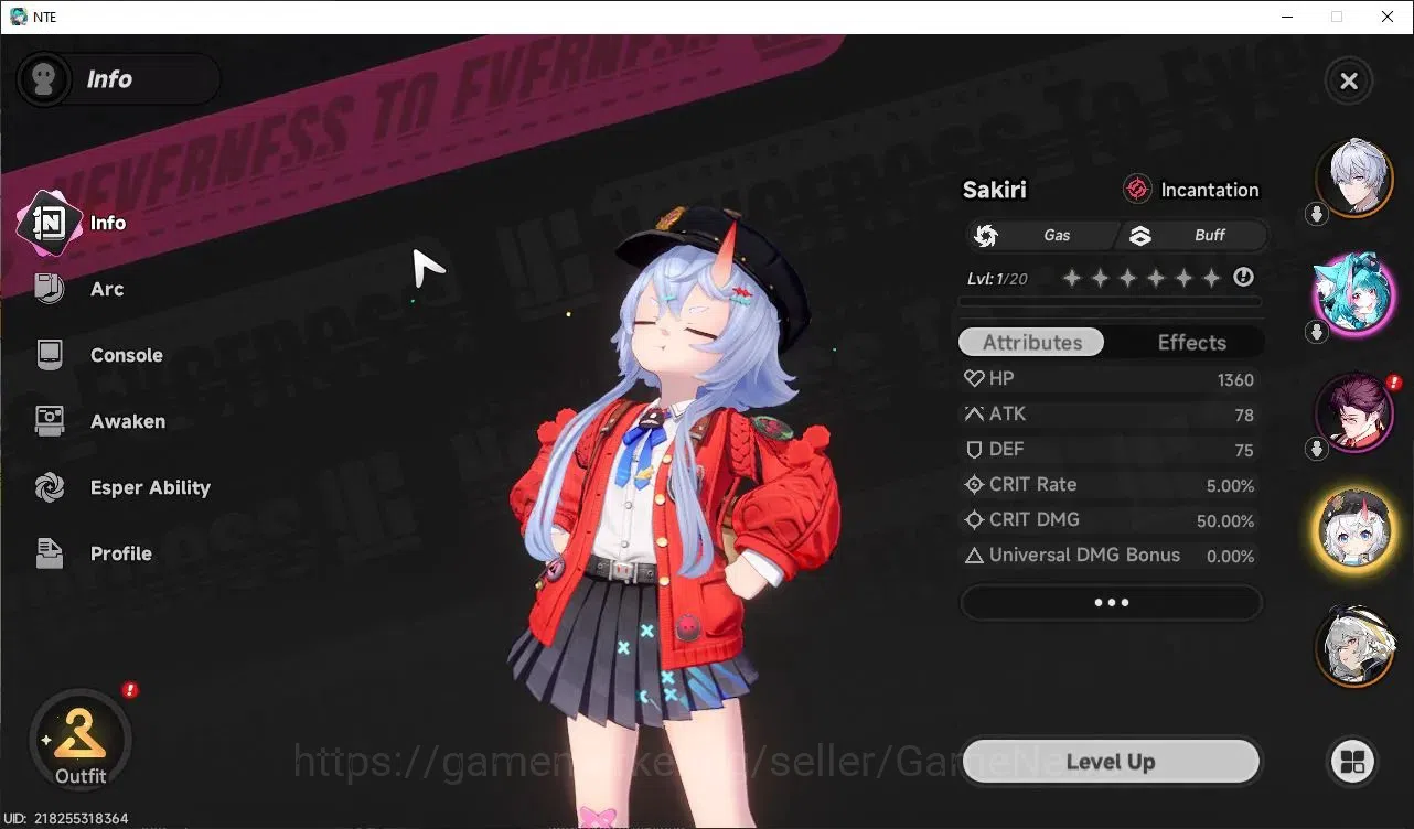Neverness to Everness Accounts Global EU|HL 3| 3 SSR Jiuyuan, Hathor, Sakiri + Si image 2