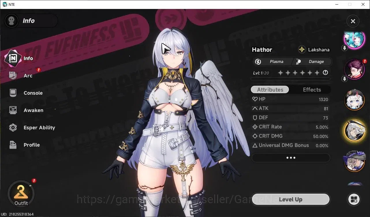 Neverness to Everness Accounts Global EU|HL 3| 3 SSR Jiuyuan, Hathor, Sakiri + Si image 3
