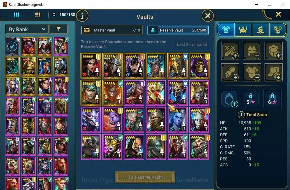 Raid: Shadow Legends Accounts Lv24 668K Power|1 Mythic [Nais] +18 Legendary(Pyth image 11