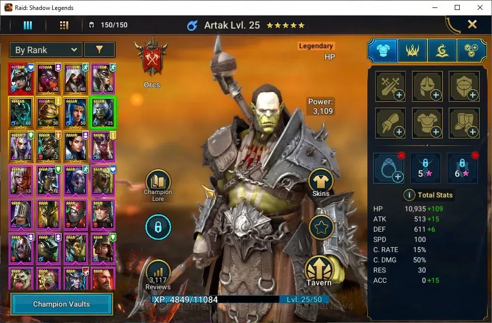 Raid: Shadow Legends Accounts Lv24 668K Power|1 Mythic [Nais] +18 Legendary(Pyth image 9